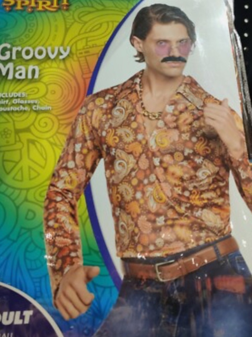 Spirit Halloween Groovy Retro vintage-style 1970s patterned top - size Small
